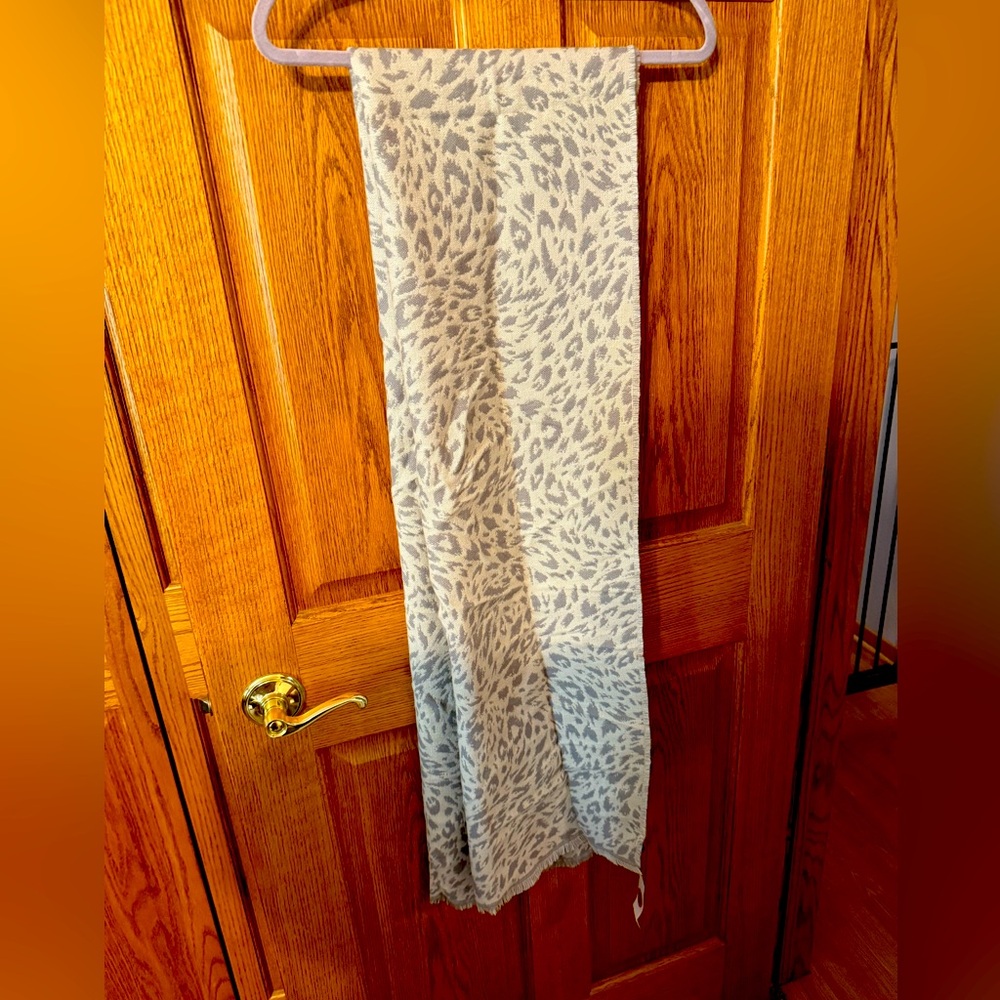Ann Taylor Grey Cheetah Scarf